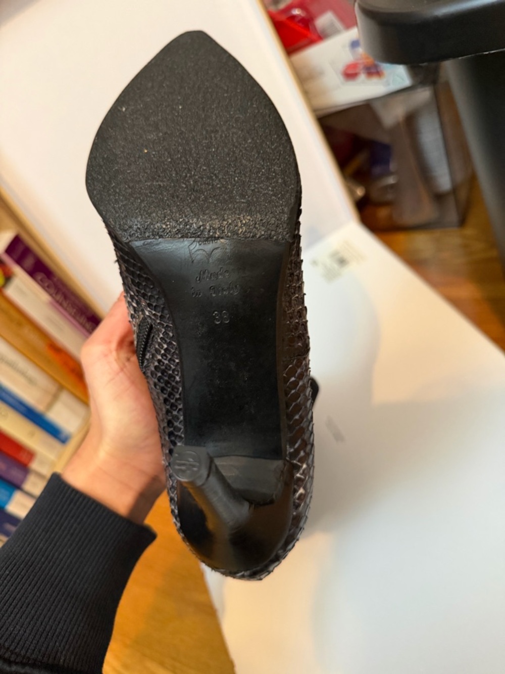 Vintage Italian python and suede Stiletto Boots - Picture 6 of 14